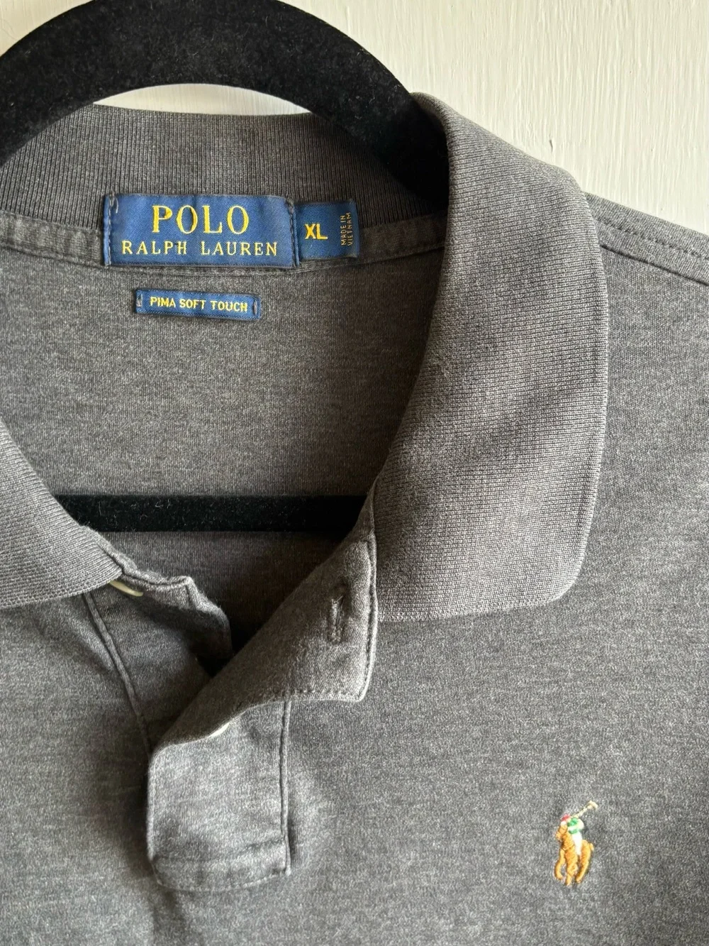 Ralph Lauren Charcoal Gray Classic Polo with Embroidered Pony